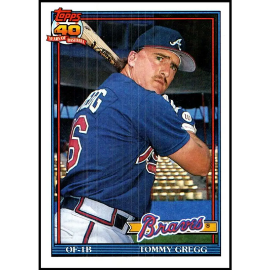 1991 Topps #742 Tommy Gregg NM-MT Atlanta Braves Baseball Card  Image 1