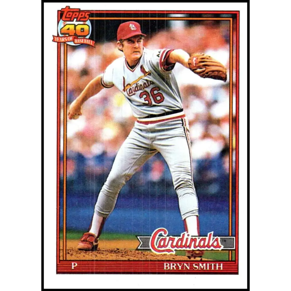 1991 Topps #743 Bryn Smith NM-MT St. Louis Cardinals Baseball Card  Image 1