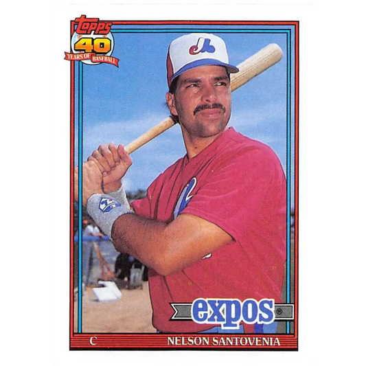 1991 Topps #744 Nelson Santovenia NM-MT Montreal Expos Baseball Card  Image 1