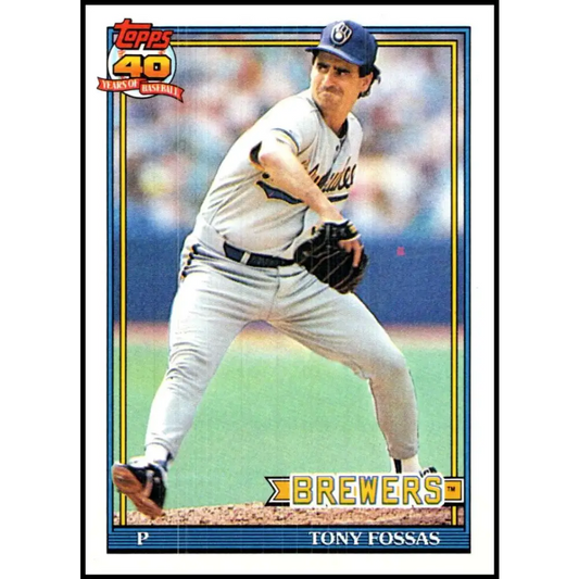 1991 Topps #747 Tony Fossas NM-MT Milwaukee Brewers Baseball Card  Image 1