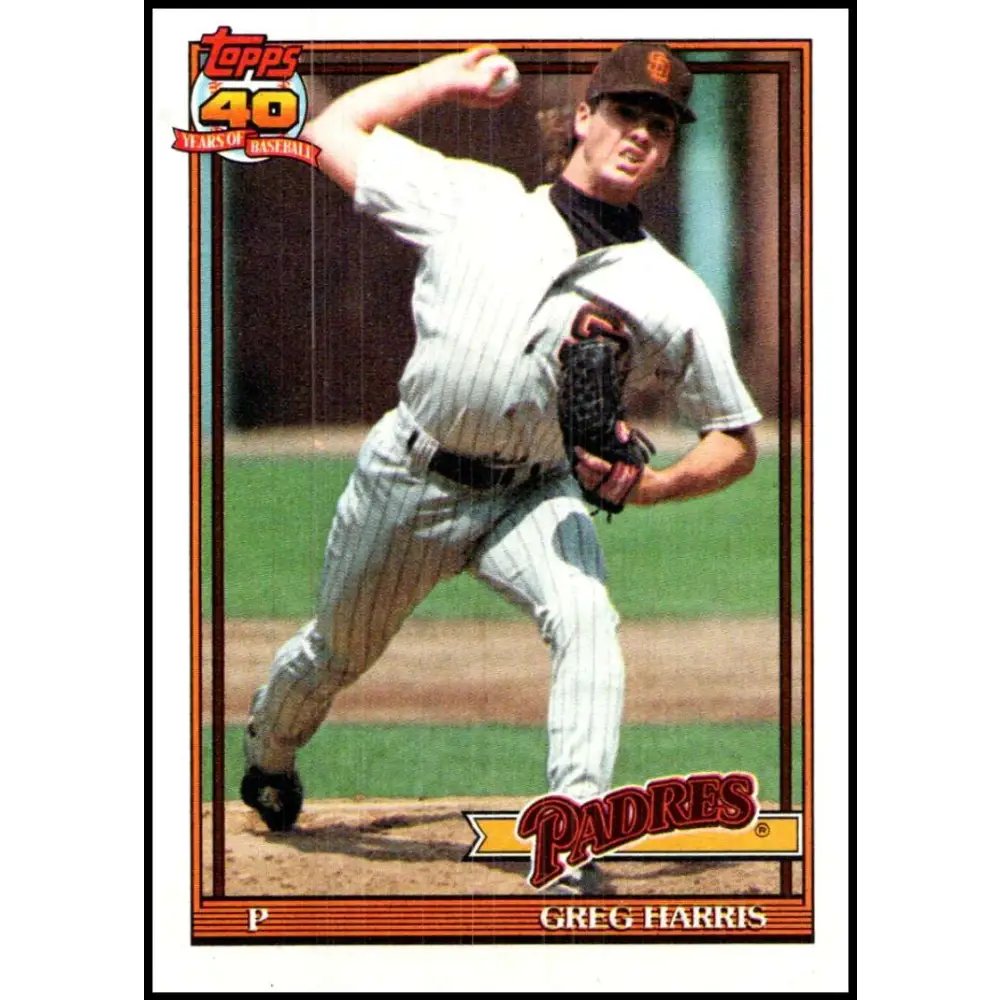 1991 Topps #749 Greg Harris NM-MT San Diego Padres Baseball Card  Image 1