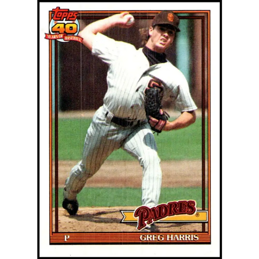 1991 Topps #749 Greg Harris NM-MT San Diego Padres Baseball Card  Image 1