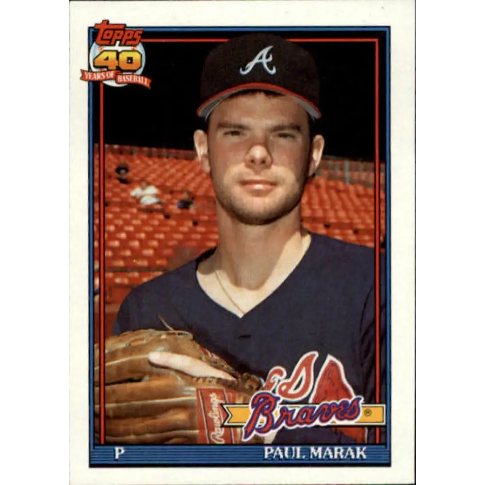 1991 Topps #753 Paul Marak NM-MT RC Rookie Atlanta Braves Baseball Card  Image 1