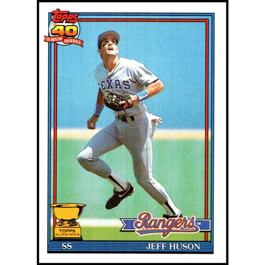 1991 Topps #756 Jeff Huson NM-MT Texas Rangers Baseball Card  Image 1