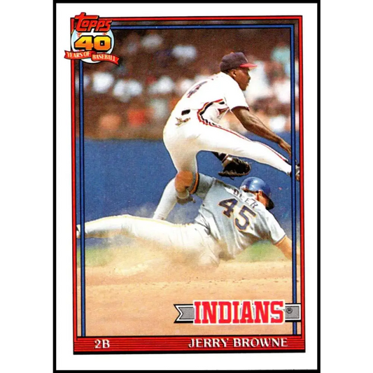 1991 Topps #76 Jerry Browne NM-MT Cleveland Indians Baseball Card  Image 1