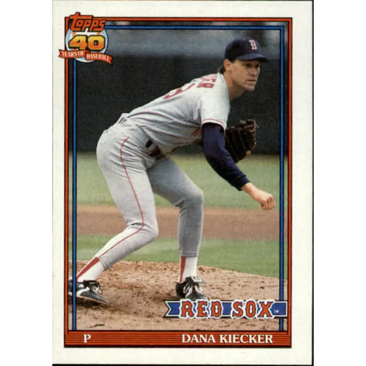 1991 Topps #763 Dana Kiecker NM-MT Boston Red Sox Baseball Card  Image 1