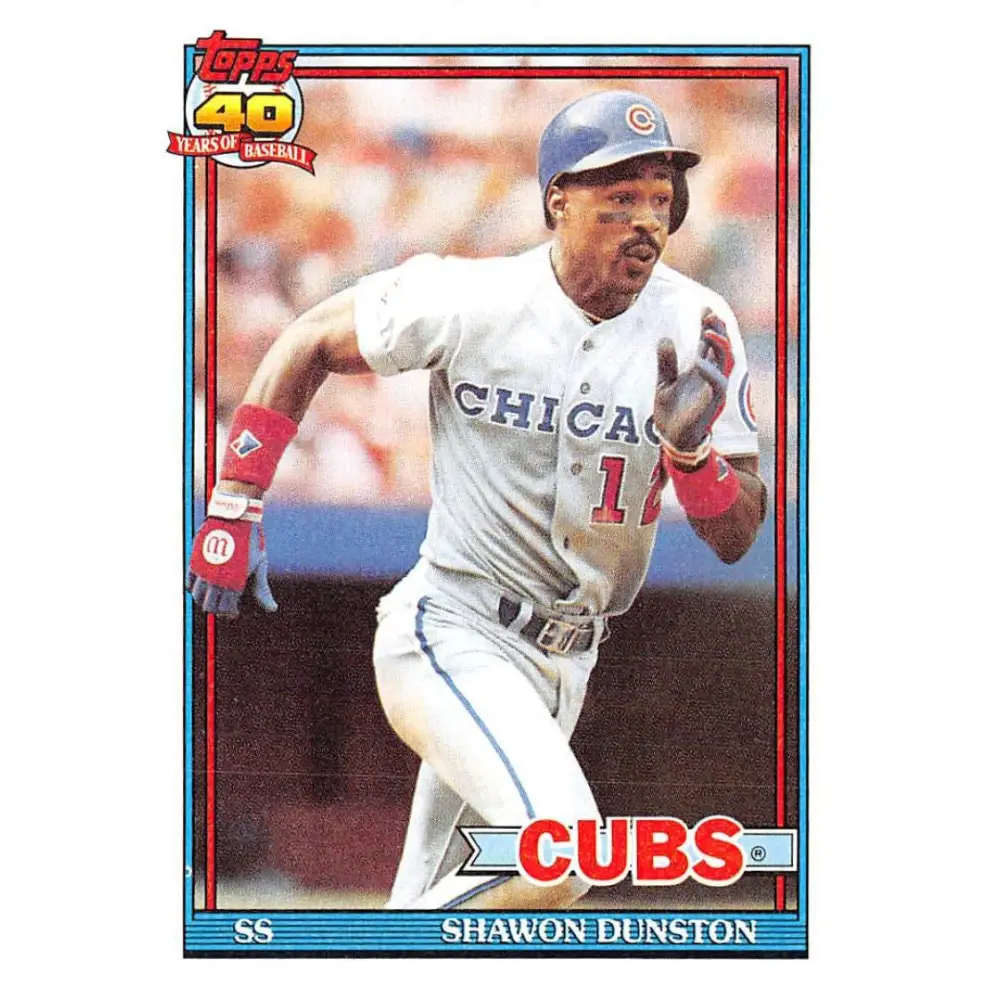 1991 Topps #765 Shawon Dunston NM-MT Chicago Cubs Baseball Card  Image 1