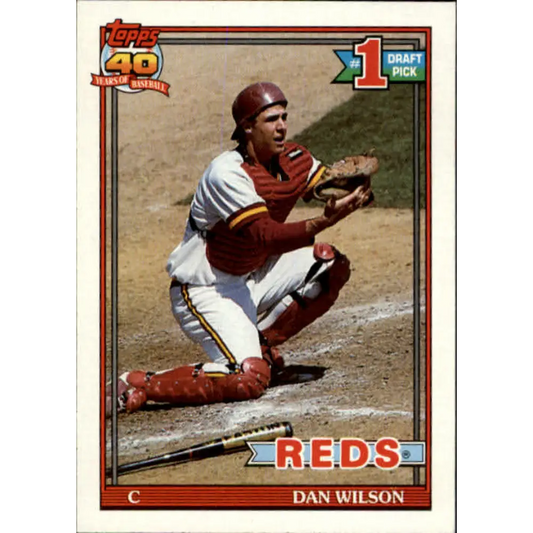 1991 Topps #767 Dan Wilson NM-MT RC Rookie Cincinnati Reds Baseball Card  Image 1