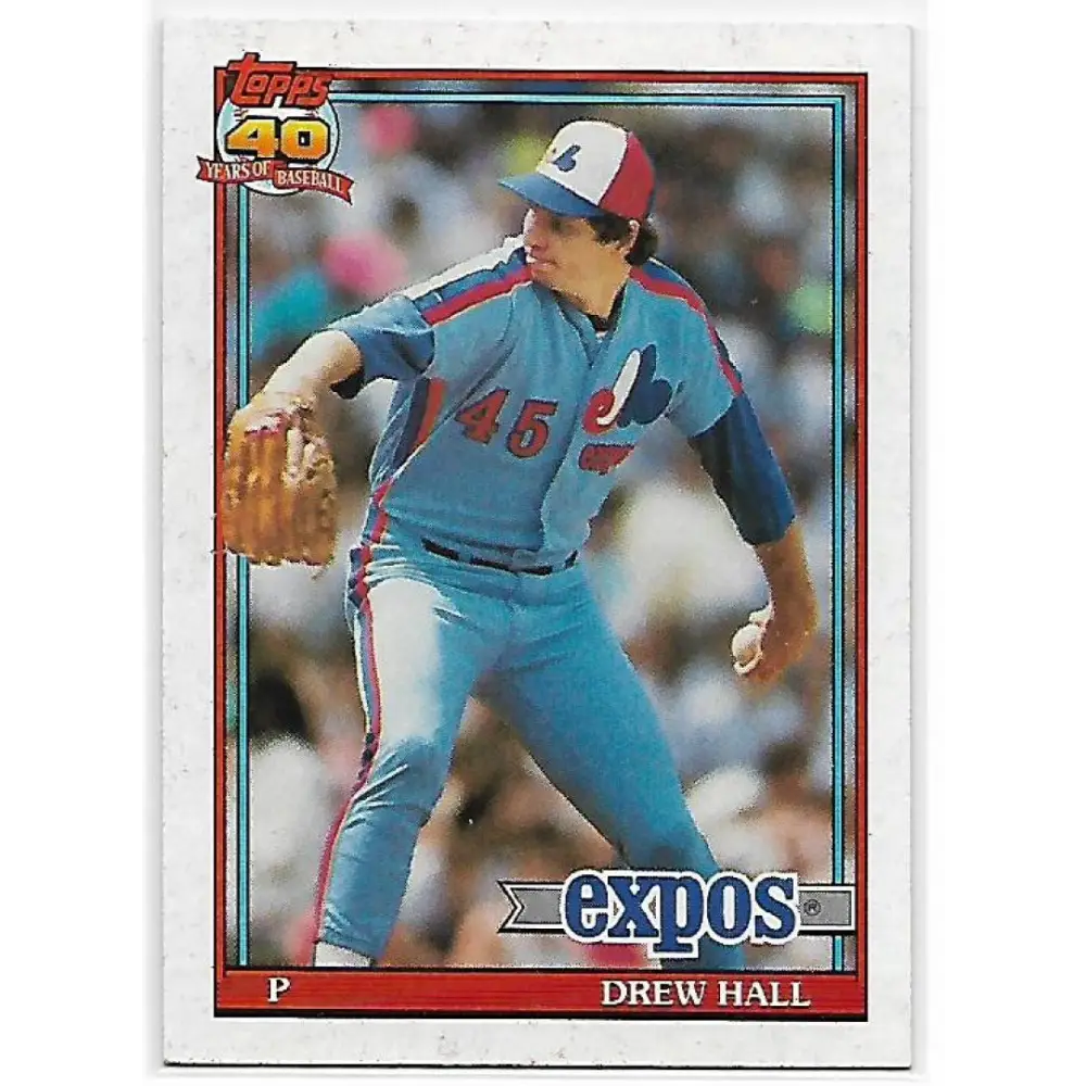1991 Topps #77 Drew Hall NM-MT Montreal Expos Baseball Card  Image 1