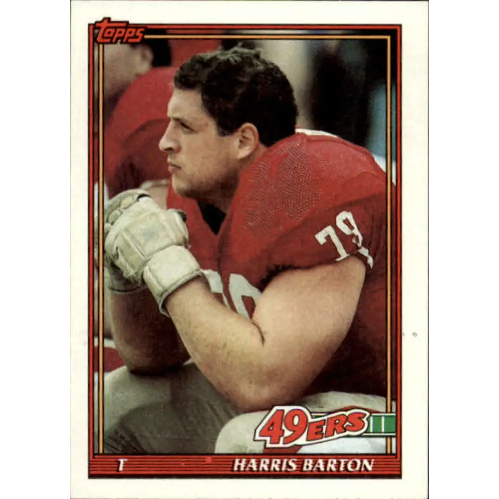 1991 Topps #77 Harris Barton NM-MT San Francisco 49ers Football Card  Image 1