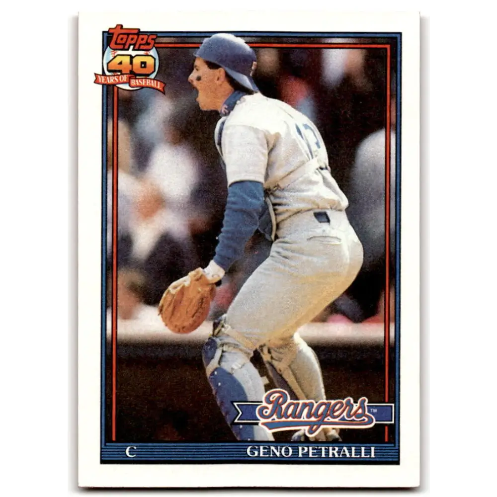 1991 Topps #78 Geno Petralli NM-MT Texas Rangers Baseball Card  Image 1