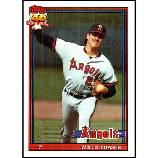 1991 Topps #784 Willie Fraser NM-MT California Angels Baseball Card  Image 1