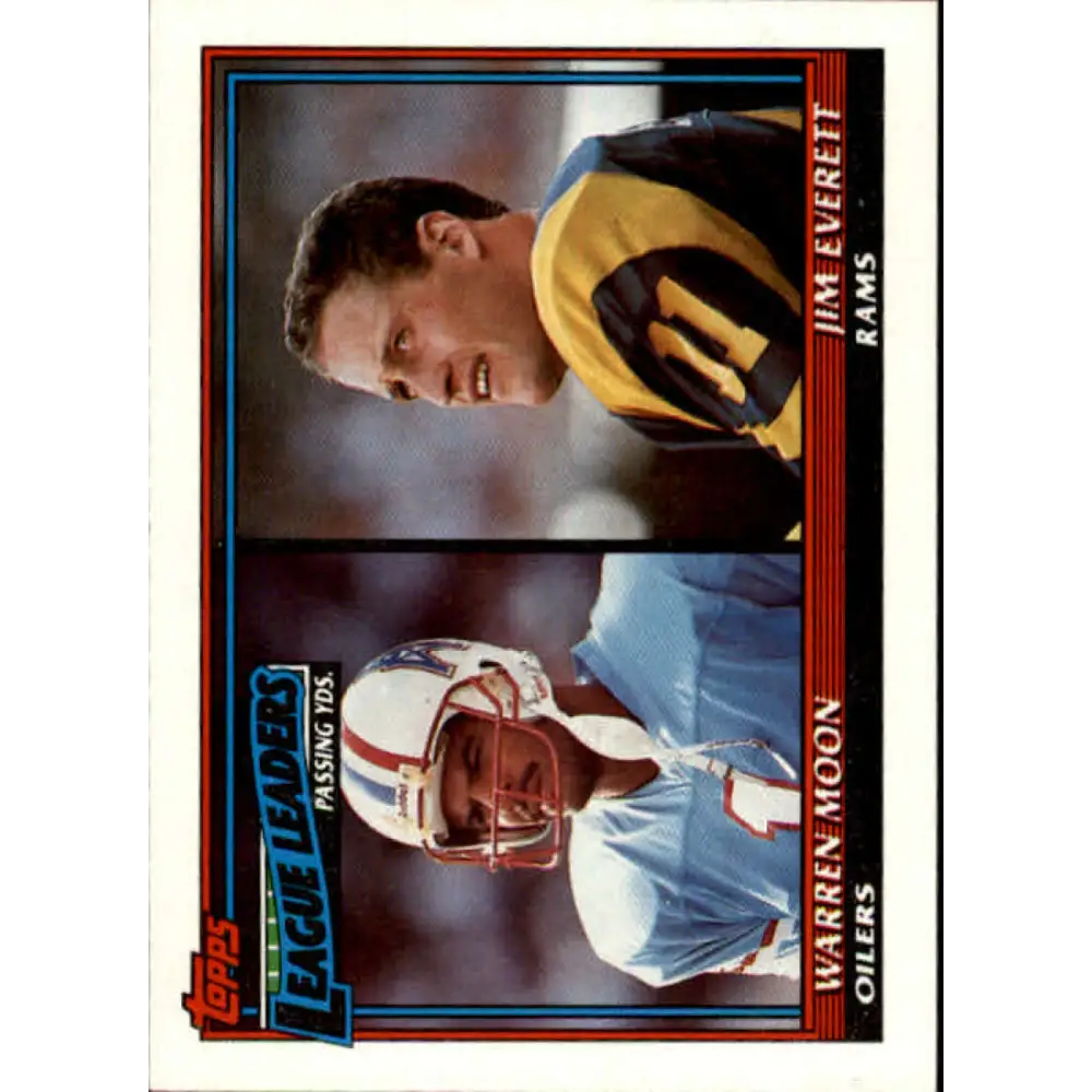 1991 Topps #8 Warren Moon/Jim Everett NM-MT Houston Oilers/Los Angeles Rams Football Card  Image 1
