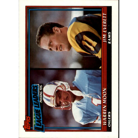 1991 Topps #8 Warren Moon/Jim Everett NM-MT Houston Oilers/Los Angeles Rams Football Card  Image 1
