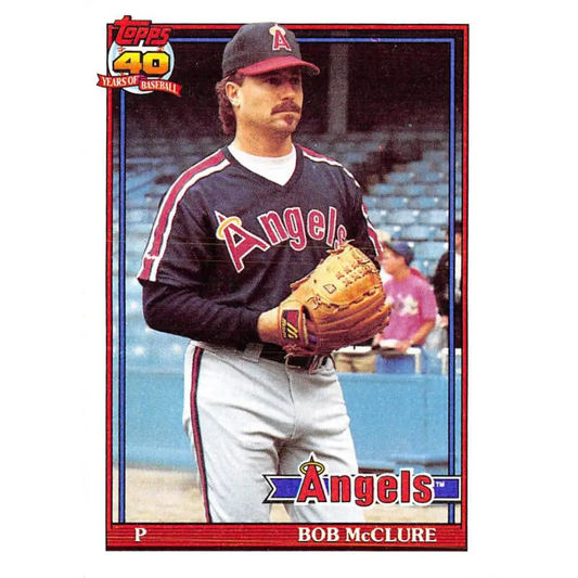 1991 Topps #84 Bob McClure NM-MT California Angels Baseball Card  Image 1