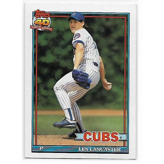 1991 Topps #86 Les Lancaster NM-MT Chicago Cubs Baseball Card  Image 1