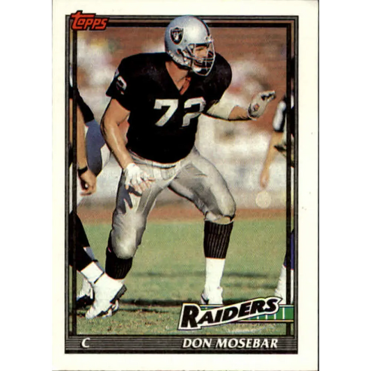 1991 Topps #91 Don Mosebar NM-MT Los Angeles Raiders Football Card  Image 1