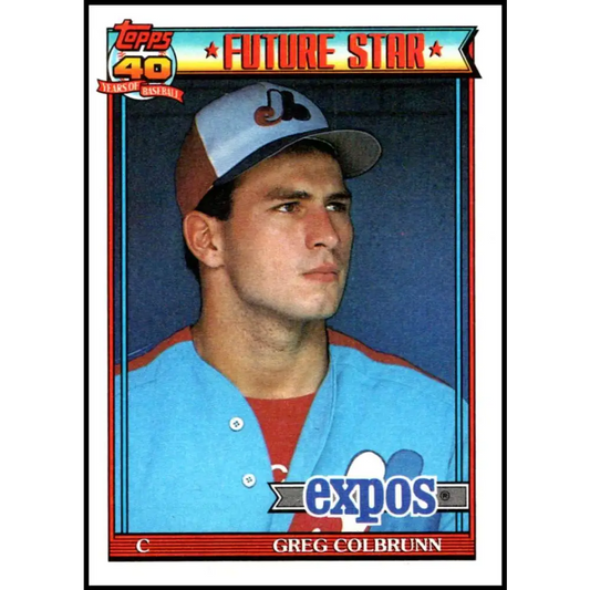 1991 Topps #91 Greg Colbrunn NM-MT RC Rookie Montreal Expos Baseball Card  Image 1
