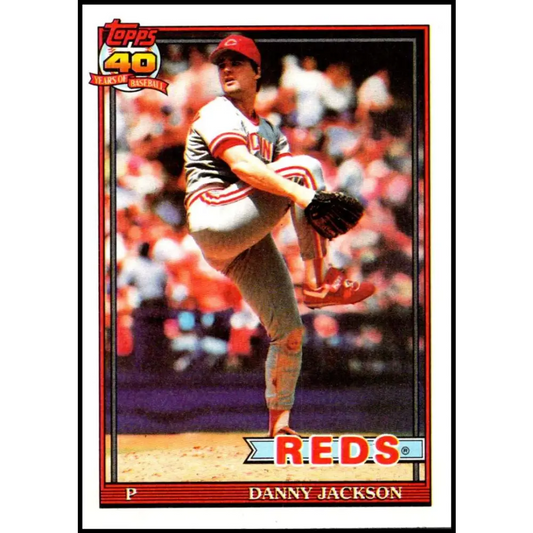 1991 Topps #92 Danny Jackson NM-MT Cincinnati Reds Baseball Card  Image 1