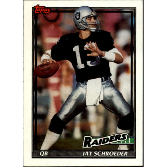 1991 Topps #96 Jay Schroeder NM-MT Los Angeles Raiders Football Card  Image 1