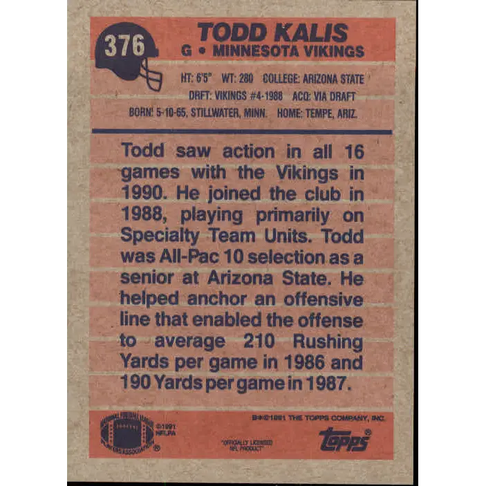 1991 Topps #98 Bob Golic NM-MT Los Angeles Raiders Football Card  Image 2