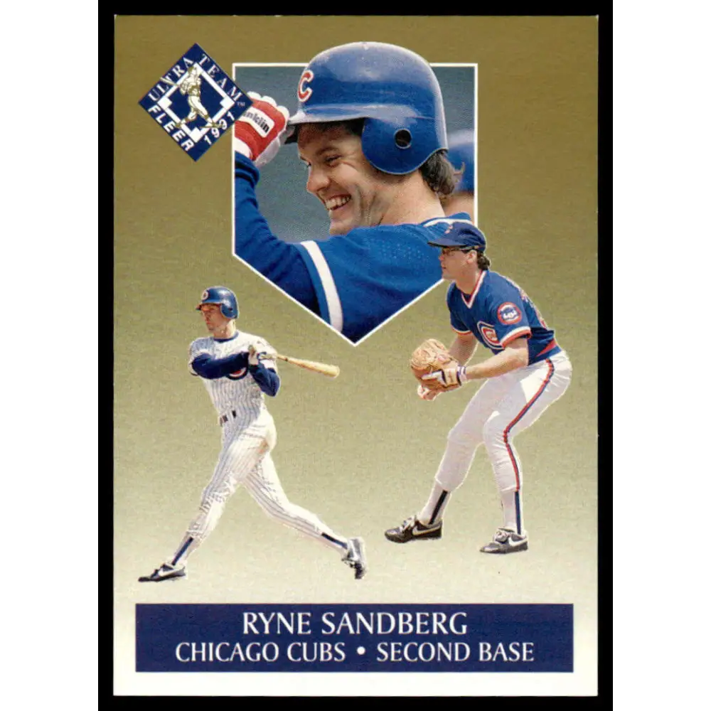 1991 Ultra #10 Ryne Sandberg EX Chicago Cubs Baseball Card Image 1
