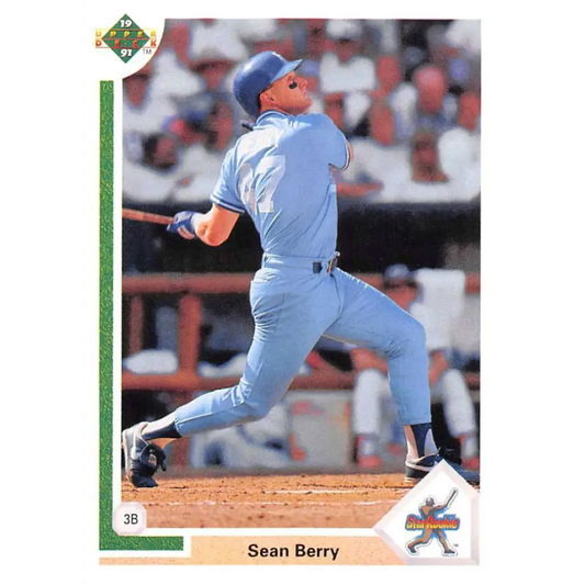 1991 Upper Deck #10 Sean Berry EX Excellent RC Rookie Kansas City Royals Baseball Card  Image 1