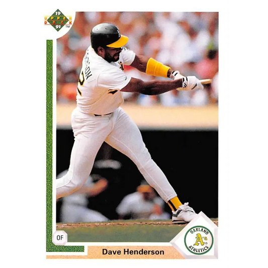 1991 Upper Deck #108 Dave Henderson EX Excellent Oakland Athletics Baseball Card  Image 1