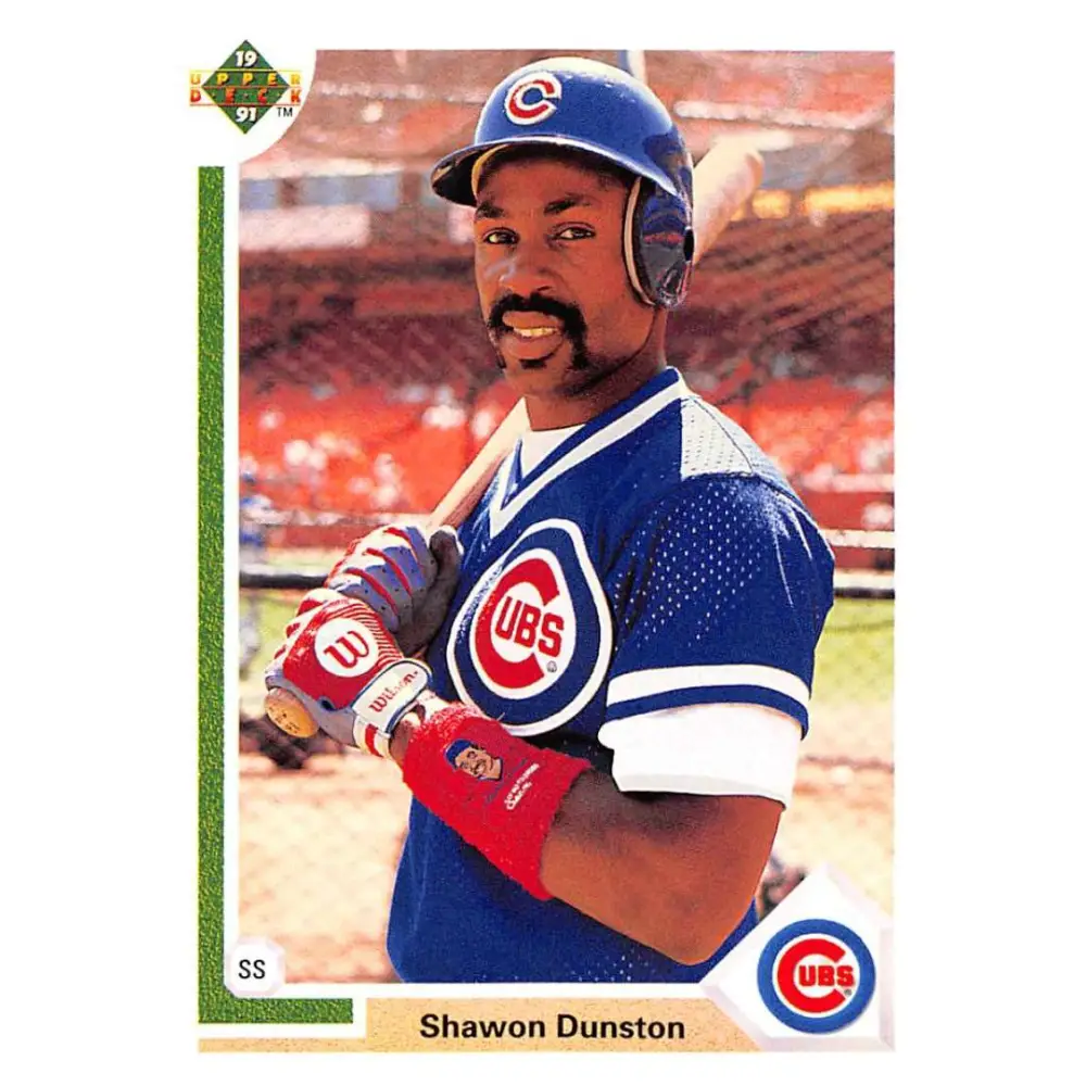 1991 Upper Deck #111 Shawon Dunston EX Excellent Chicago Cubs Baseball Card  Image 1