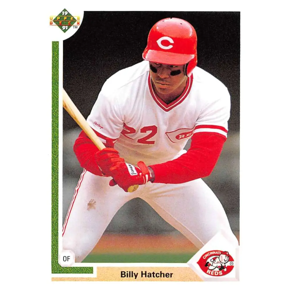 1991 Upper Deck #114 Billy Hatcher EX Excellent Cincinnati Reds Baseball Card  Image 1