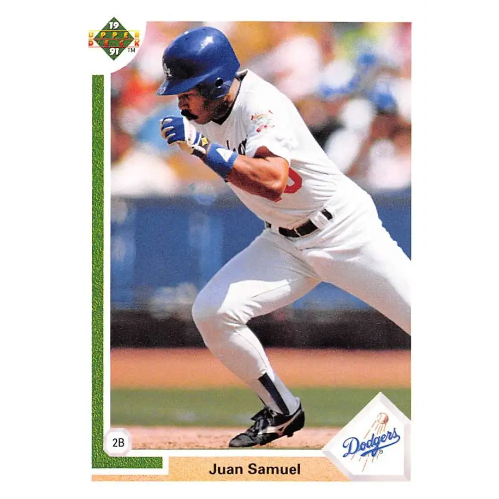 1991 Upper Deck #117 Juan Samuel NM-MT Los Angeles Dodgers Baseball Card Image 1