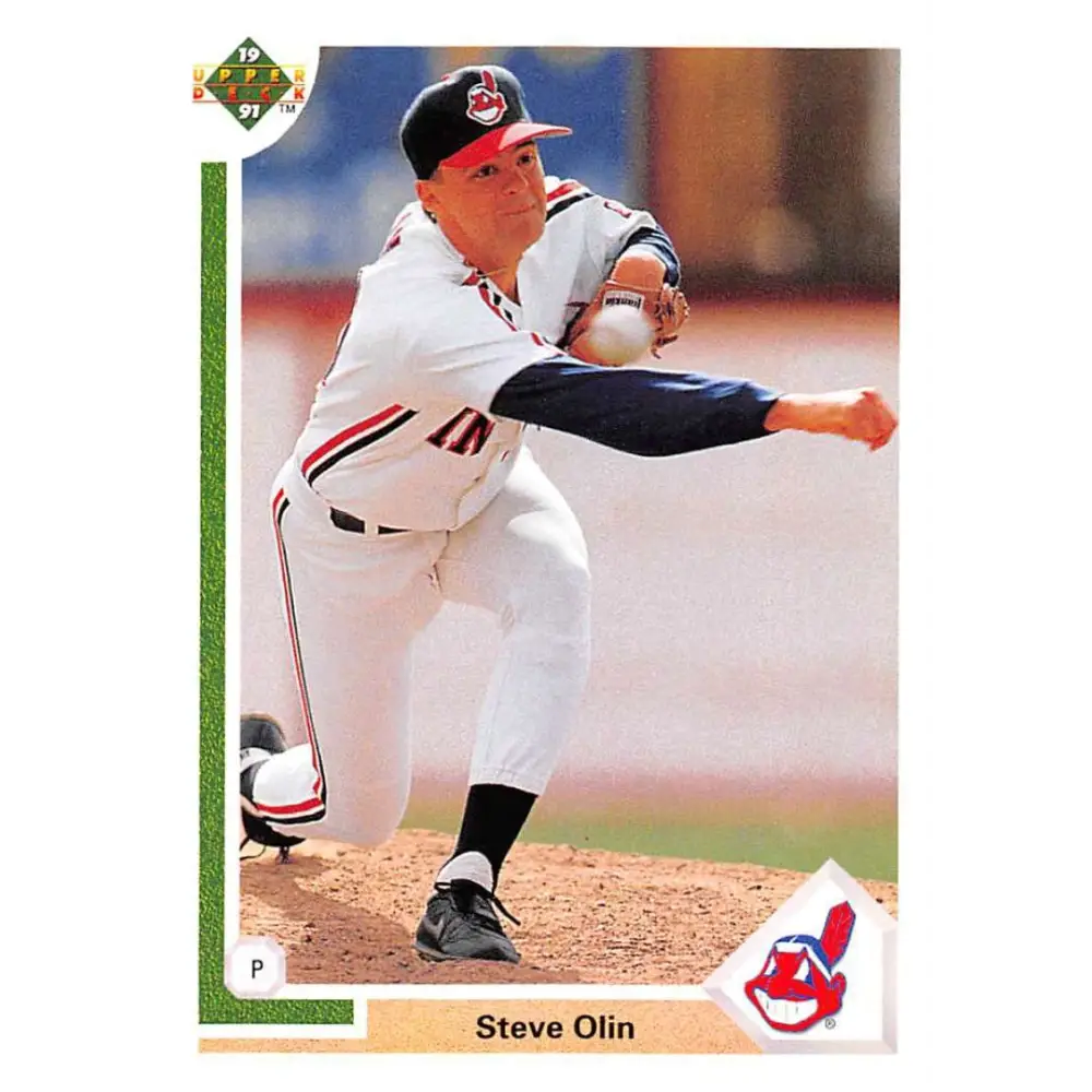 1991 Upper Deck #118 Steve Olin EX Excellent Cleveland Indians Baseball Card  Image 1