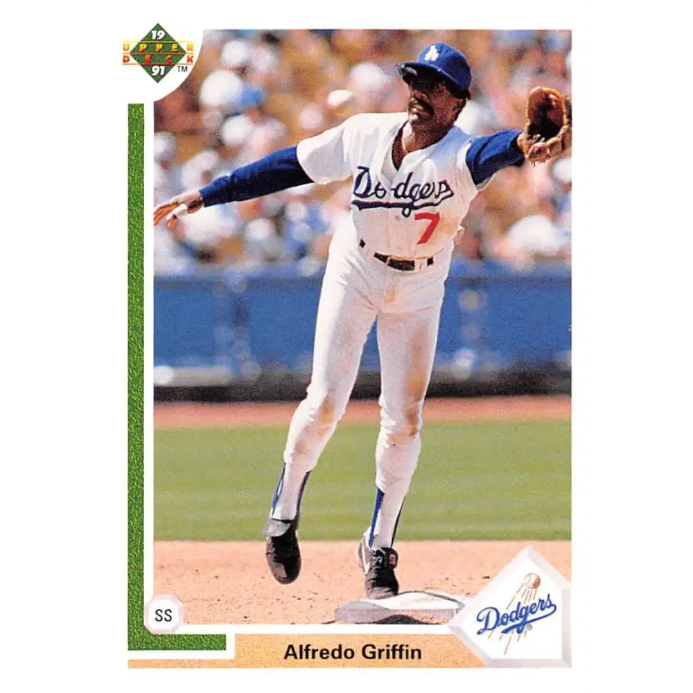 1991 Upper Deck #119 Alfredo Griffin NM-MT Los Angeles Dodgers Baseball Card Image 1