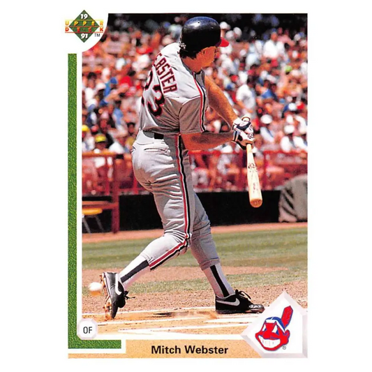 1991 Upper Deck #120 Mitch Webster NM-MT Cleveland Indians Baseball Card Image 1
