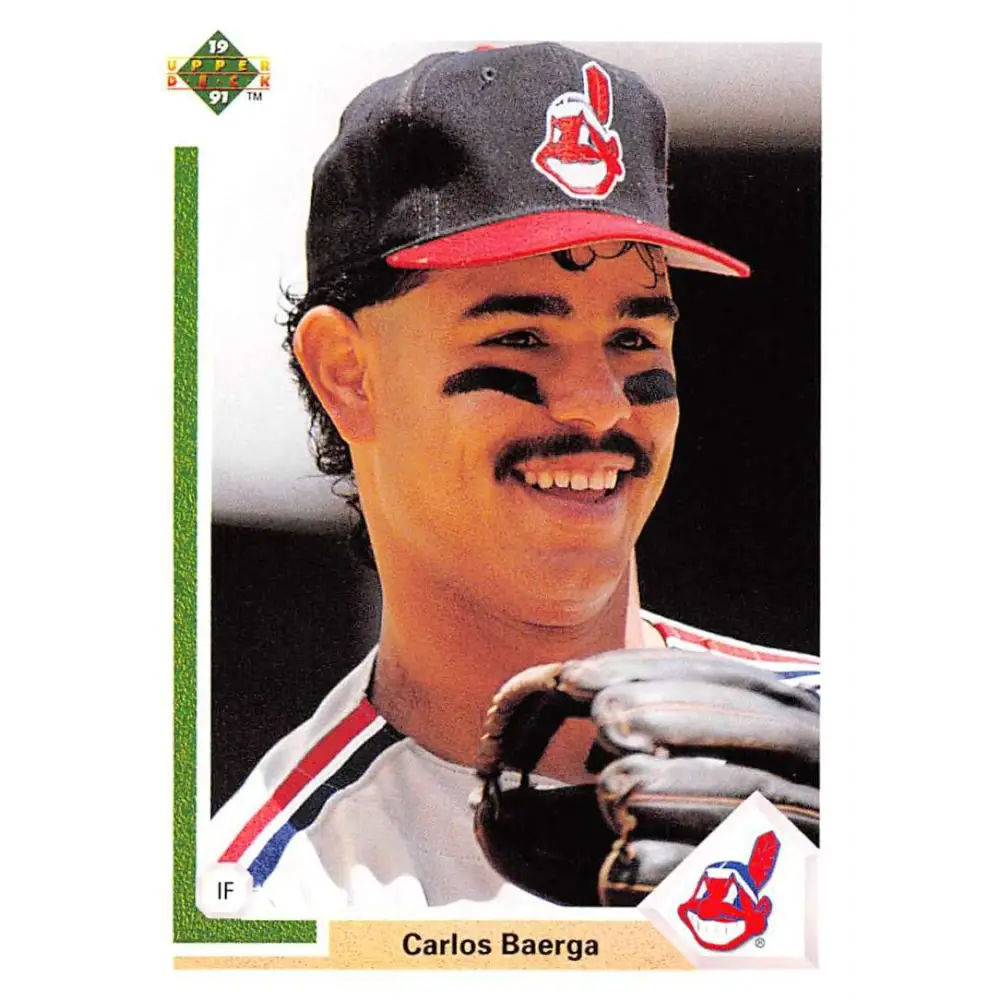 1991 Upper Deck #125 Carlos Baerga EX Excellent Cleveland Indians Baseball Card  Image 1