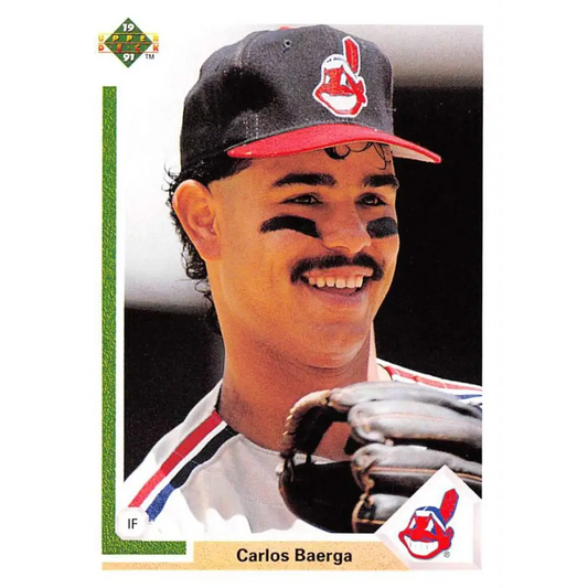 1991 Upper Deck #125 Carlos Baerga EX Excellent Cleveland Indians Baseball Card  Image 1