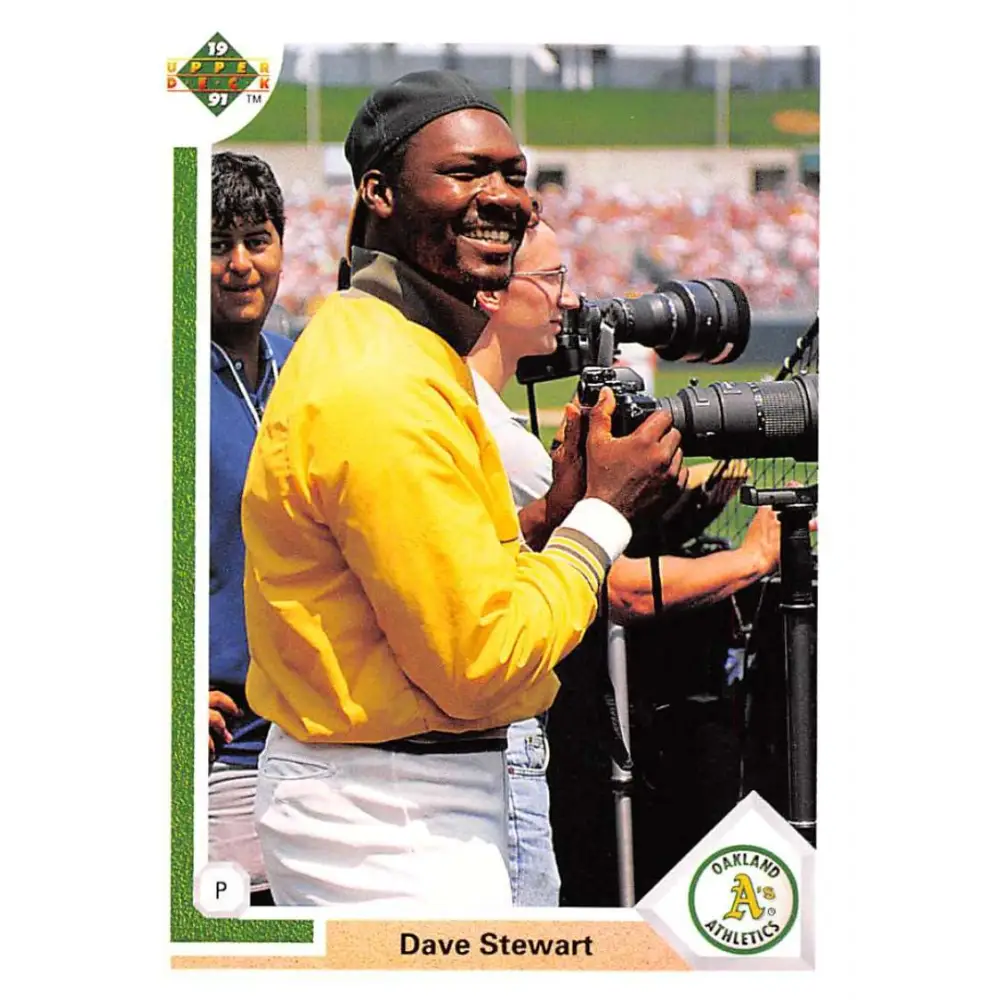 1991 Upper Deck #127 Dave Stewart NM-MT Oakland Athletics Baseball Card Image 1