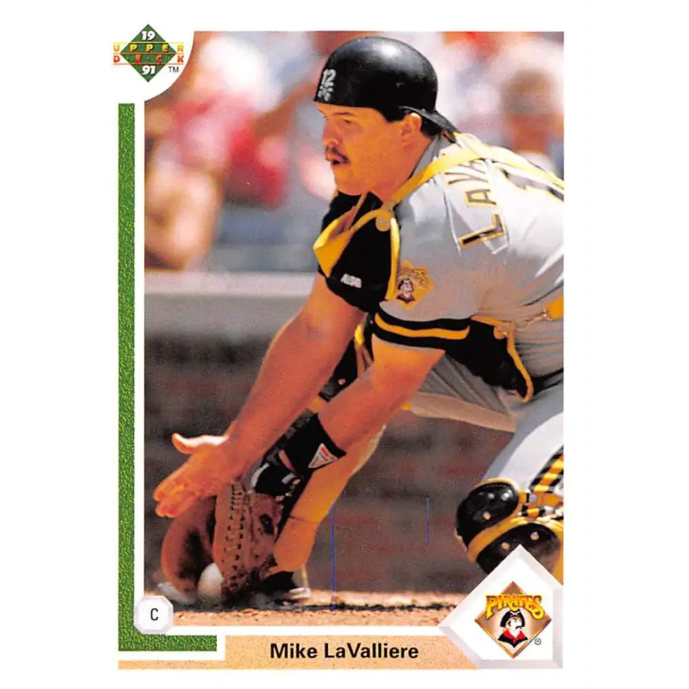 1991 Upper Deck #129 Mike LaValliere NM-MT Pittsburgh Pirates Baseball Card Image 1