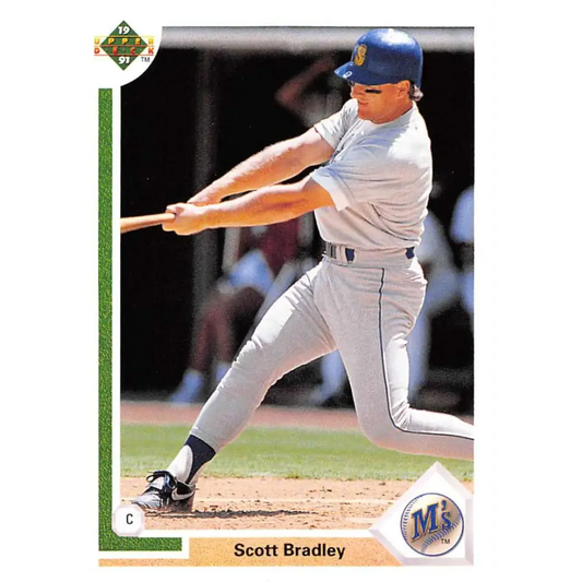 1991 Upper Deck #130 Scott Bradley EX Excellent Seattle Mariners Baseball Card  Image 1