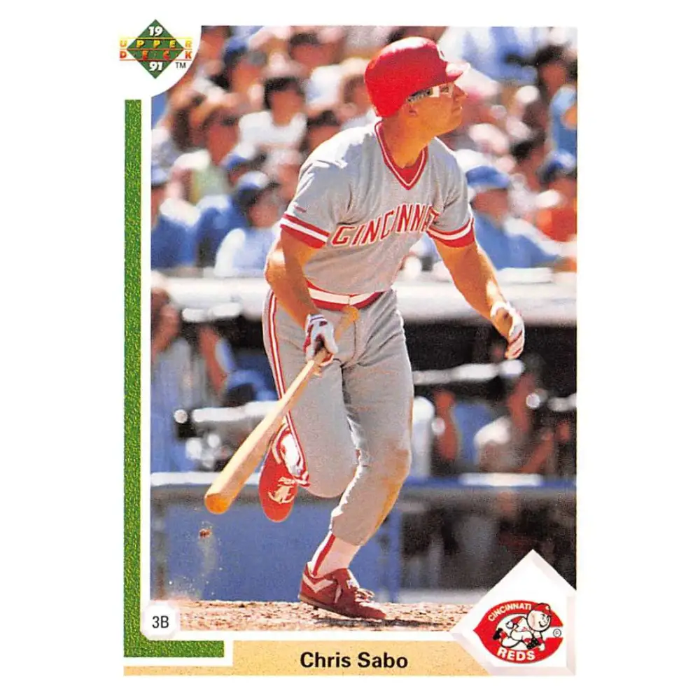 1991 Upper Deck #135 Chris Sabo NM-MT Cincinnati Reds Baseball Card Image 1