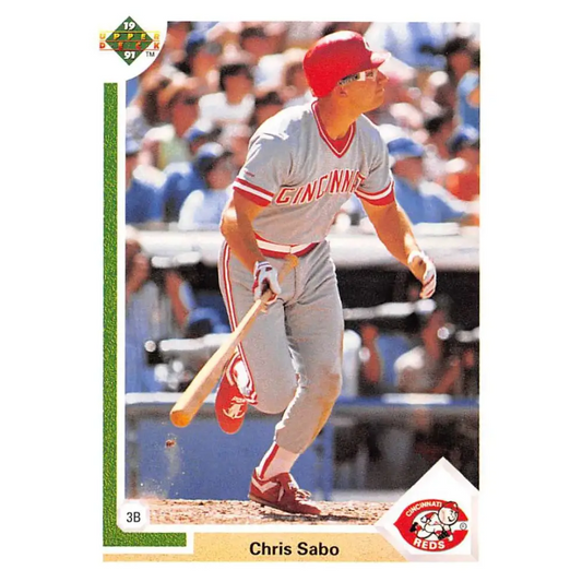 1991 Upper Deck #135 Chris Sabo NM-MT Cincinnati Reds Baseball Card Image 1