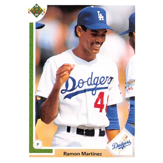 1991 Upper Deck #136 Ramon Martinez NM-MT Los Angeles Dodgers Baseball Card Image 1
