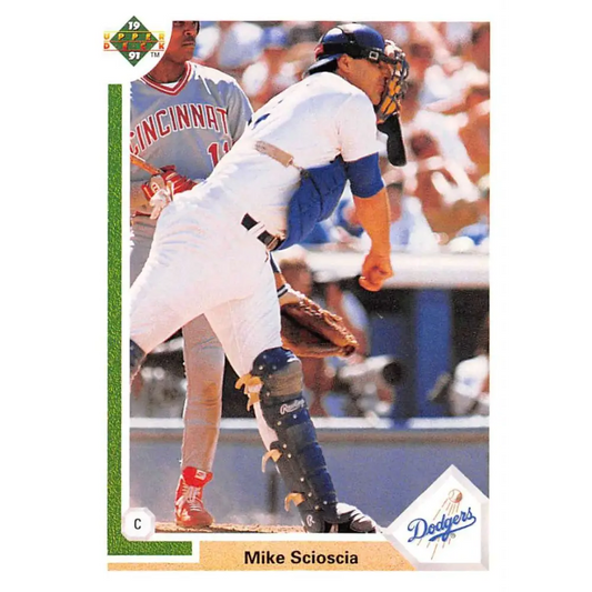 1991 Upper Deck #139 Mike Scioscia EX Excellent Los Angeles Dodgers Baseball Card  Image 1