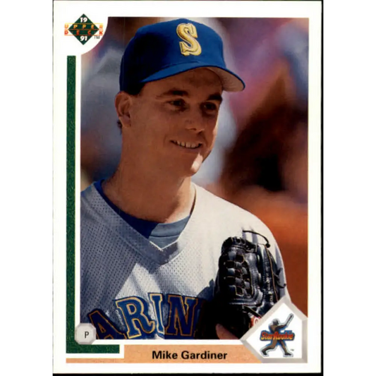 1991 Upper Deck #14 Mike Gardiner EX Excellent RC Rookie Seattle Mariners Baseball Card  Image 1