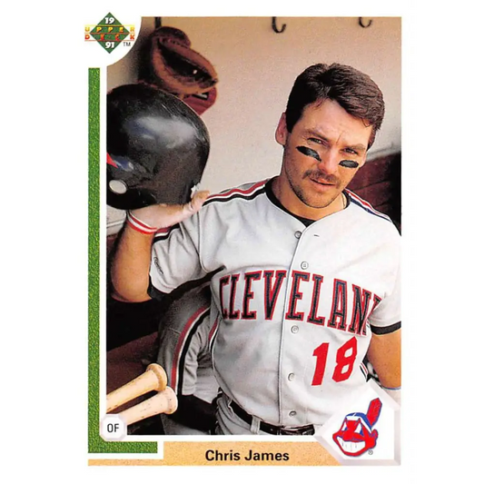 1991 Upper Deck #140 Chris James EX Excellent Cleveland Indians Baseball Card  Image 1