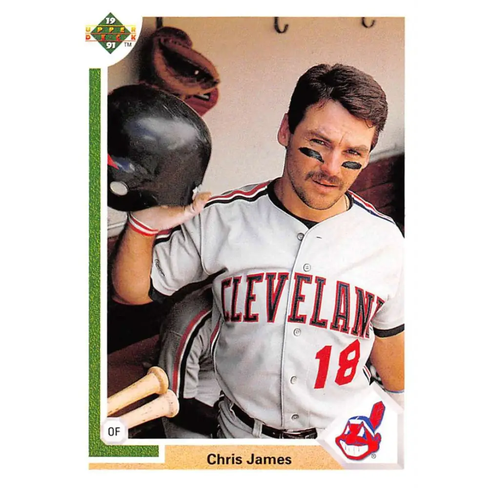1991 Upper Deck #140 Chris James NM-MT Cleveland Indians Baseball Card Image 1