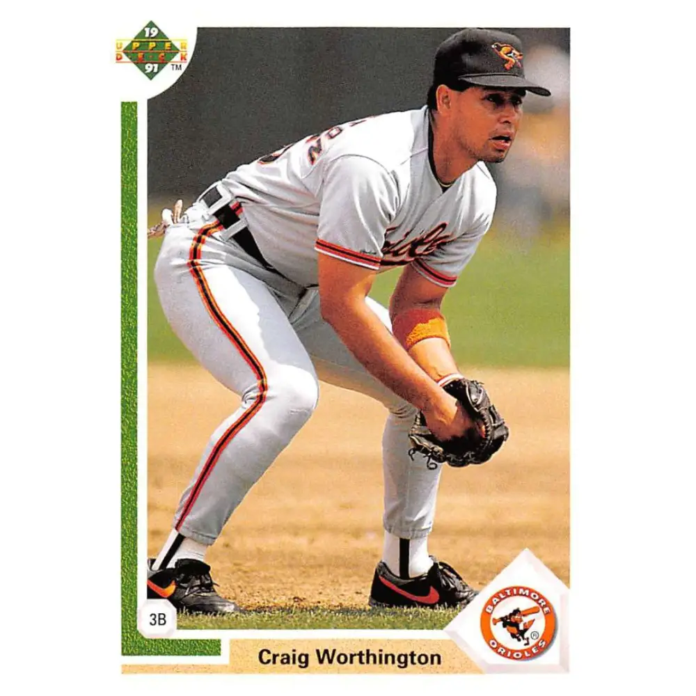 1991 Upper Deck #141 Craig Worthington EX Excellent Baltimore Orioles Baseball Card  Image 1