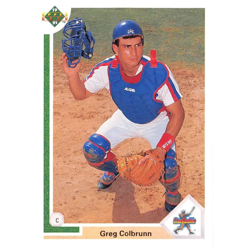 1991 Upper Deck #15 Greg Colbrunn EX Excellent RC Rookie Montreal Expos Baseball Card  Image 1