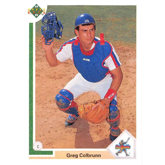 1991 Upper Deck #15 Greg Colbrunn EX Excellent RC Rookie Montreal Expos Baseball Card  Image 1