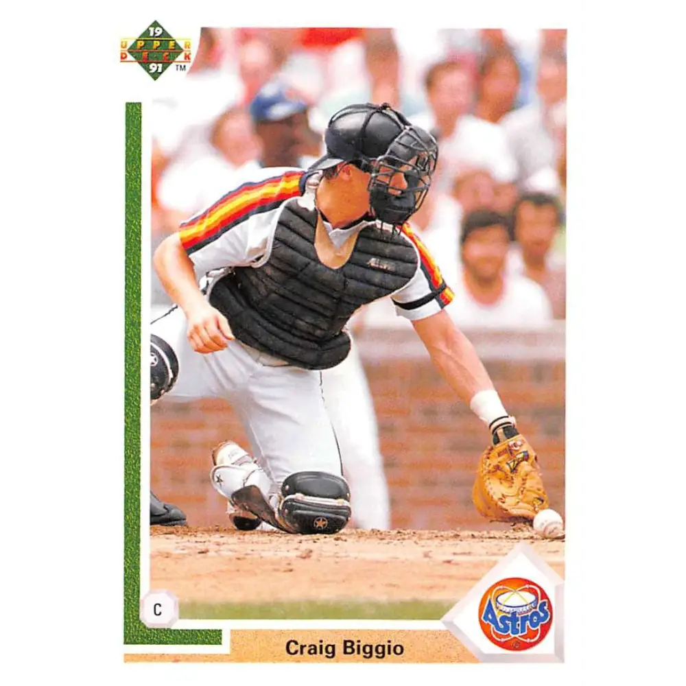 1991 Upper Deck #158 Craig Biggio NM-MT Houston Astros Baseball Card Image 1